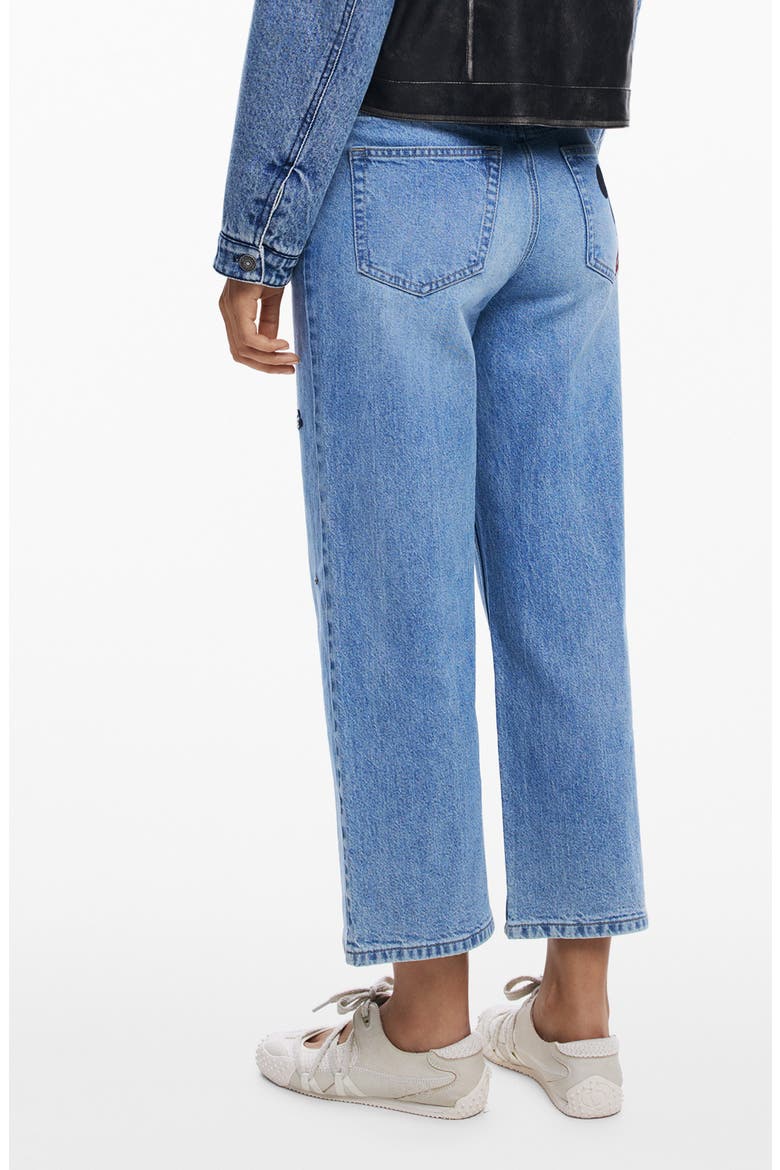 Mickey Mouse Ankle Wide Leg Jeans, Alternate, color, MEDIUM BLUE