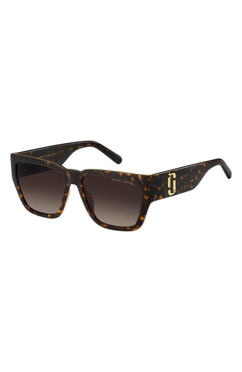 Marc Jacobs 57mm Gradient Square Sunglasses In Havana/brown Gradient