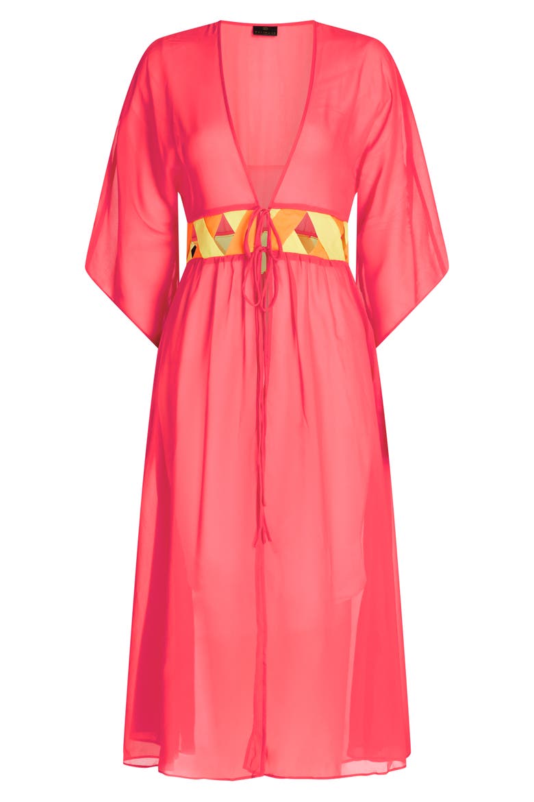 Rio Bandage Cover-up Robe, Alternate, color, Coral