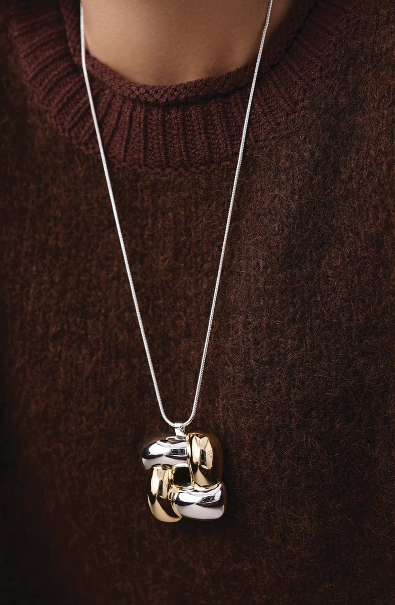 JENNY BIRD Woven Square Pendant Necklace, Alternate, color, Two-Tone