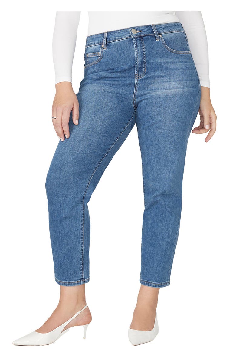 ELOQUII The Leigh Super Stretch Slim Leg Jean, Main, color, 