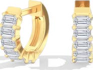 Everlee Mini Emerald Lab Diamond Huggie in 14K Gold