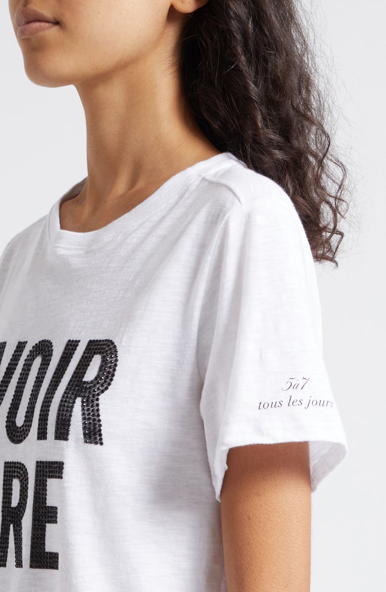Cinq à Sept Savoir Farie Rhinestone T-Shirt, Alternate, color,