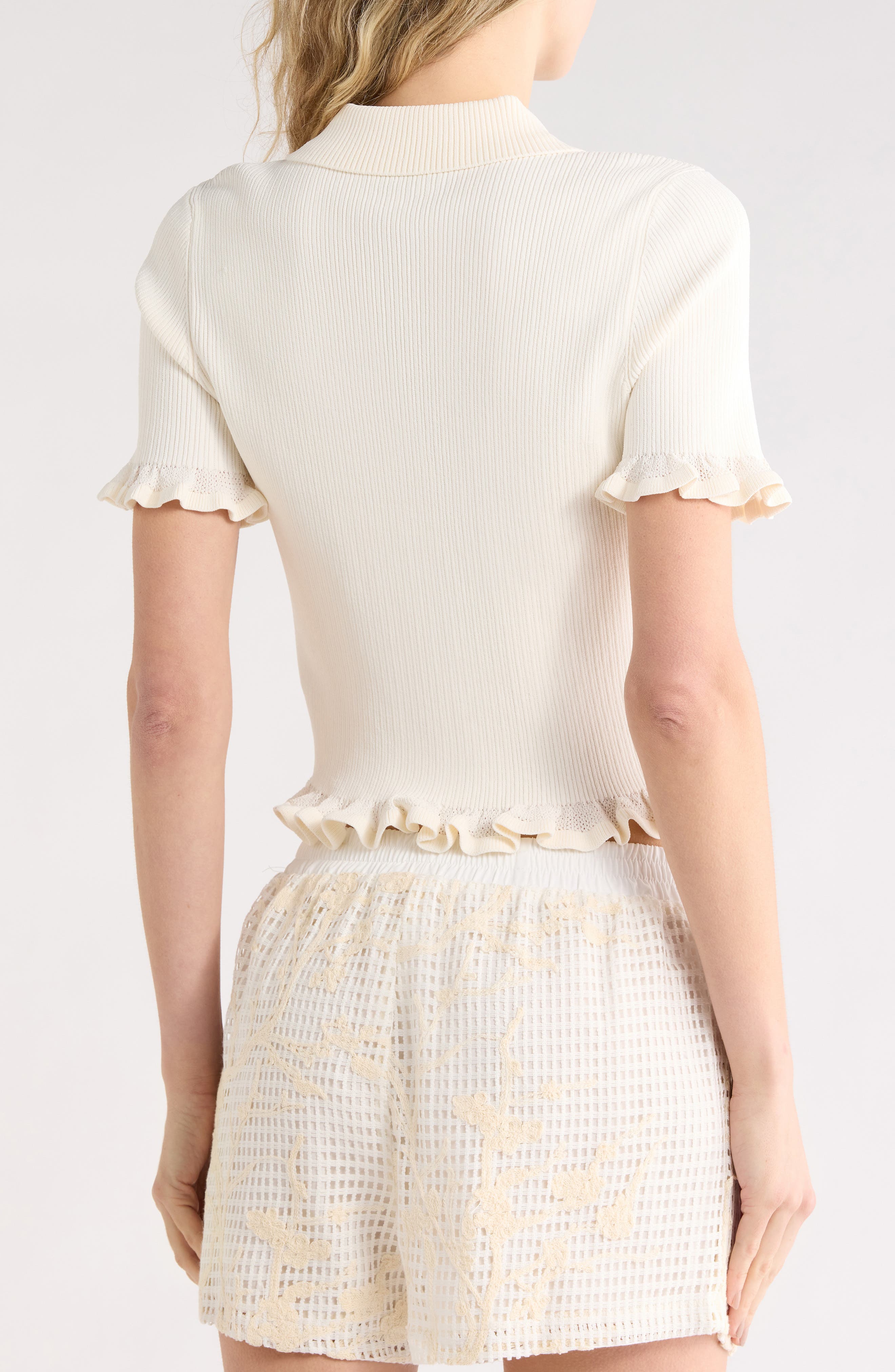Floral Embroidered Mesh Shorts - image 2