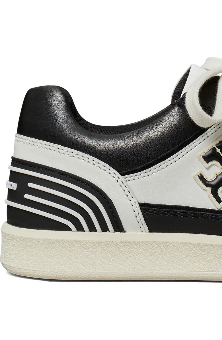 Tory Burch Clover Court Sneaker, Alternate, color, Purity / Perfect Black