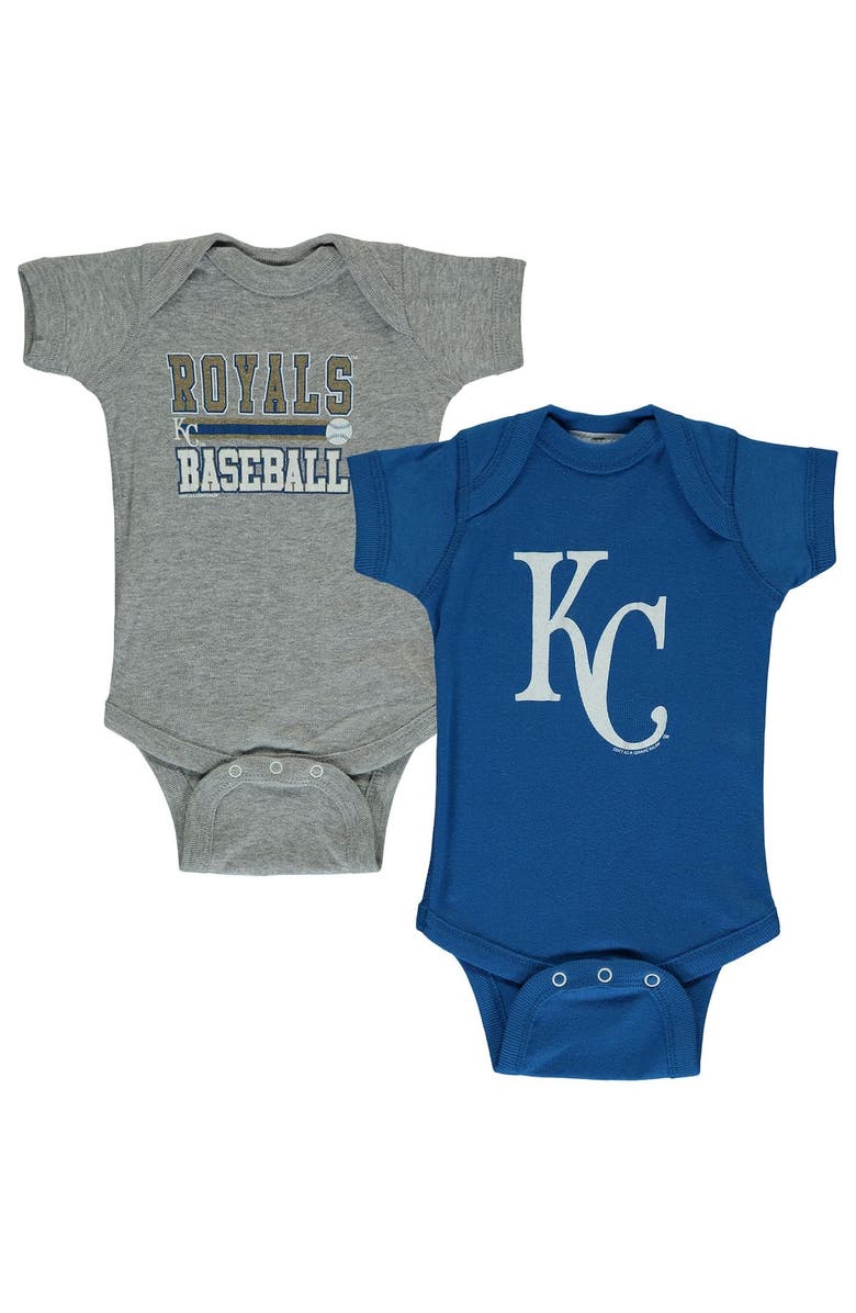 SOFT AS A GRAPE Newborn & Infant Soft as a Grape Royal/Gray Kansas City Royals 2-Piece Body Suit, Main, color, 