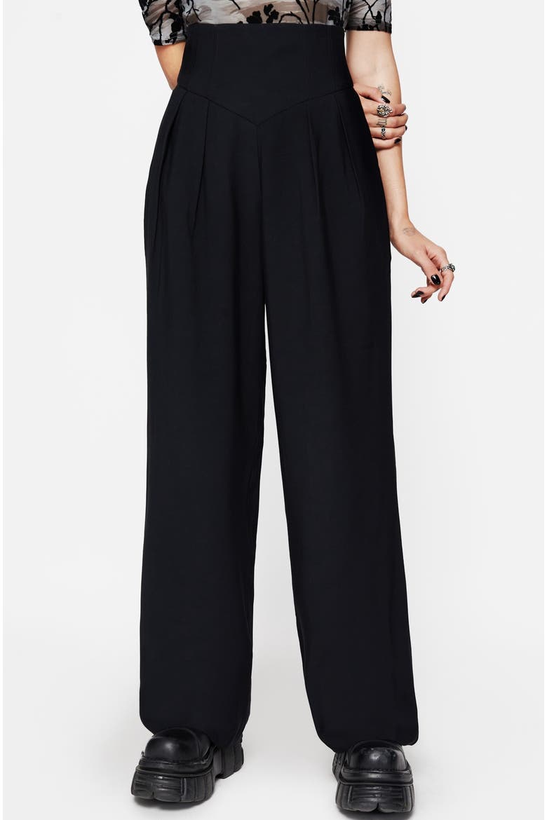 Brenna Corset Wide Leg Trouser, Main, color, Black