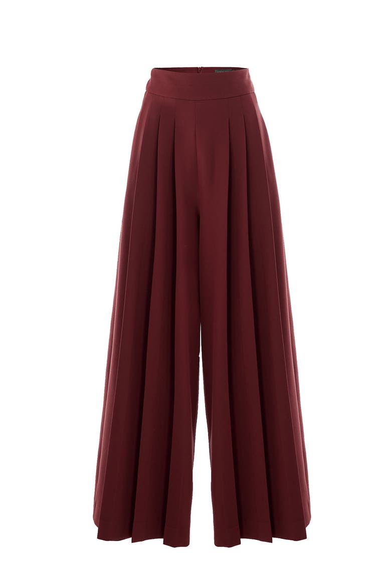 Wide Leg Back Pocketed Pants, Alternate, color, BRICK RED