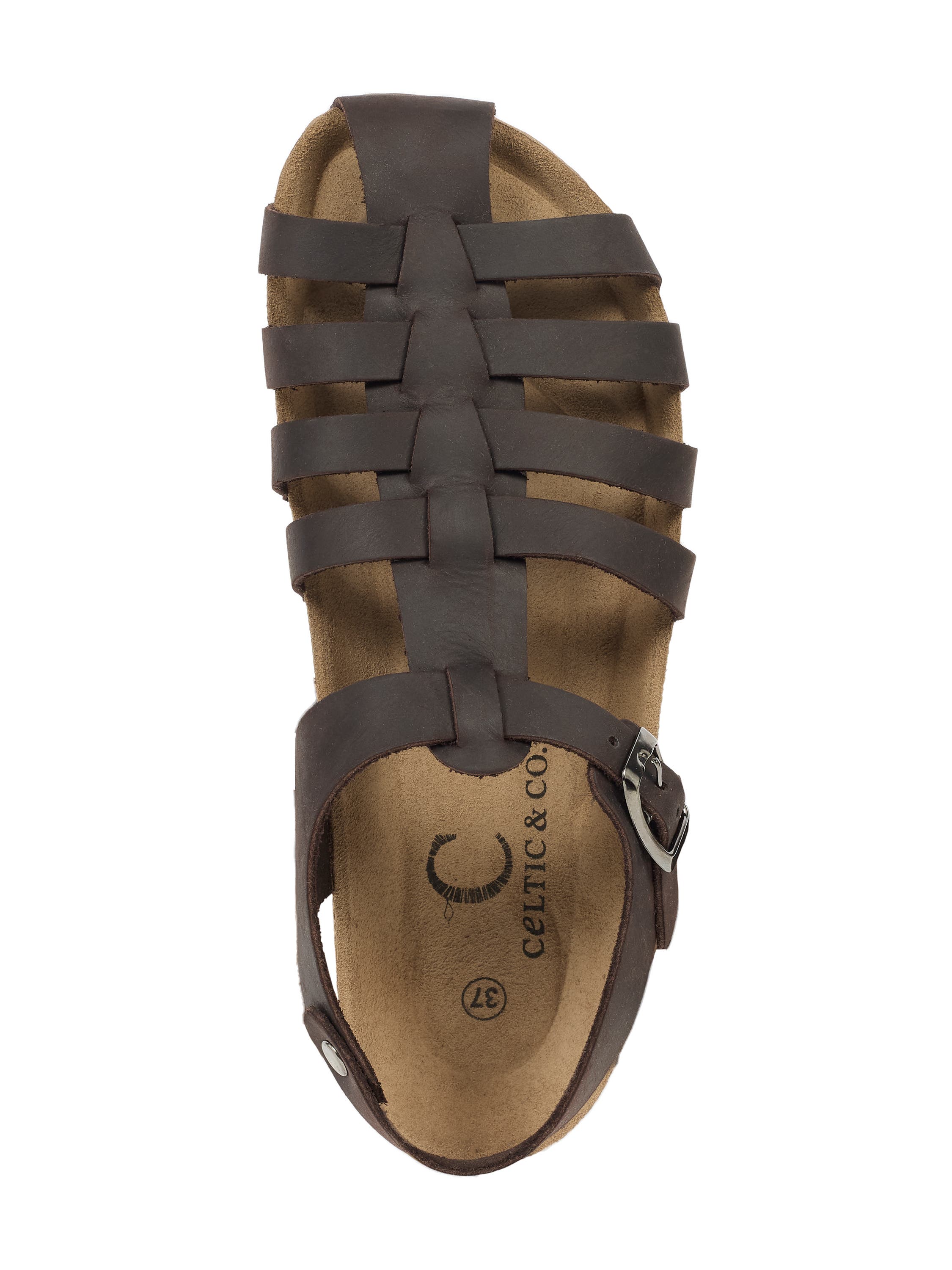 Celtic & Co. Fisherman's Flat Sandal, Alternate, color, Ebony