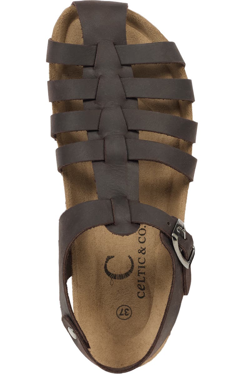 Celtic & Co. Fisherman's Flat Sandal, Alternate, color, Ebony
