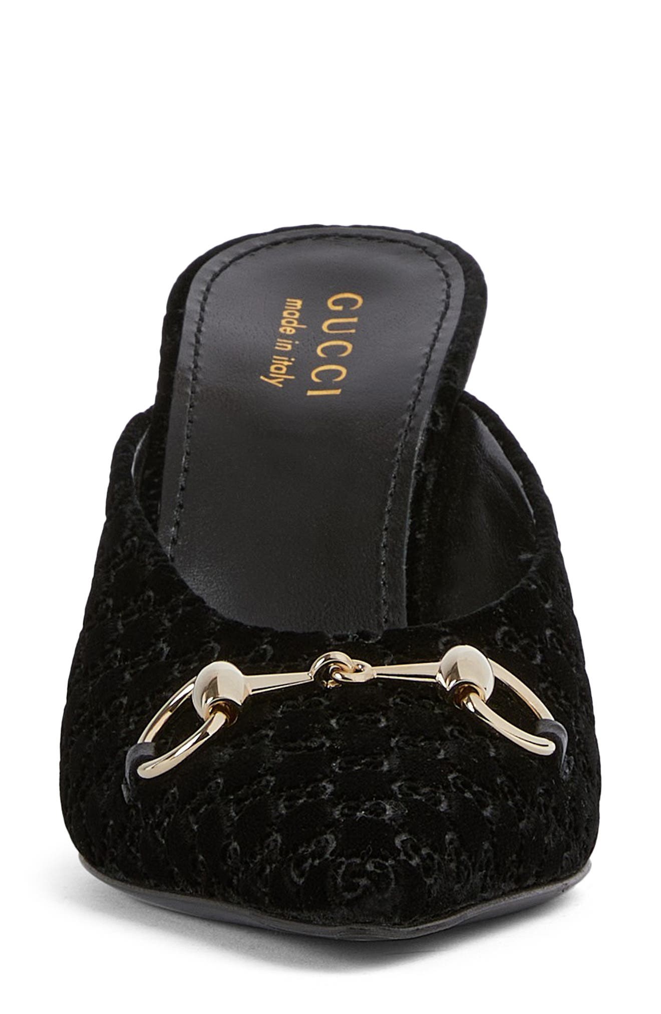 Gucci Erin Pointed Toe Mule, Alternate, color, 001 Black/Black