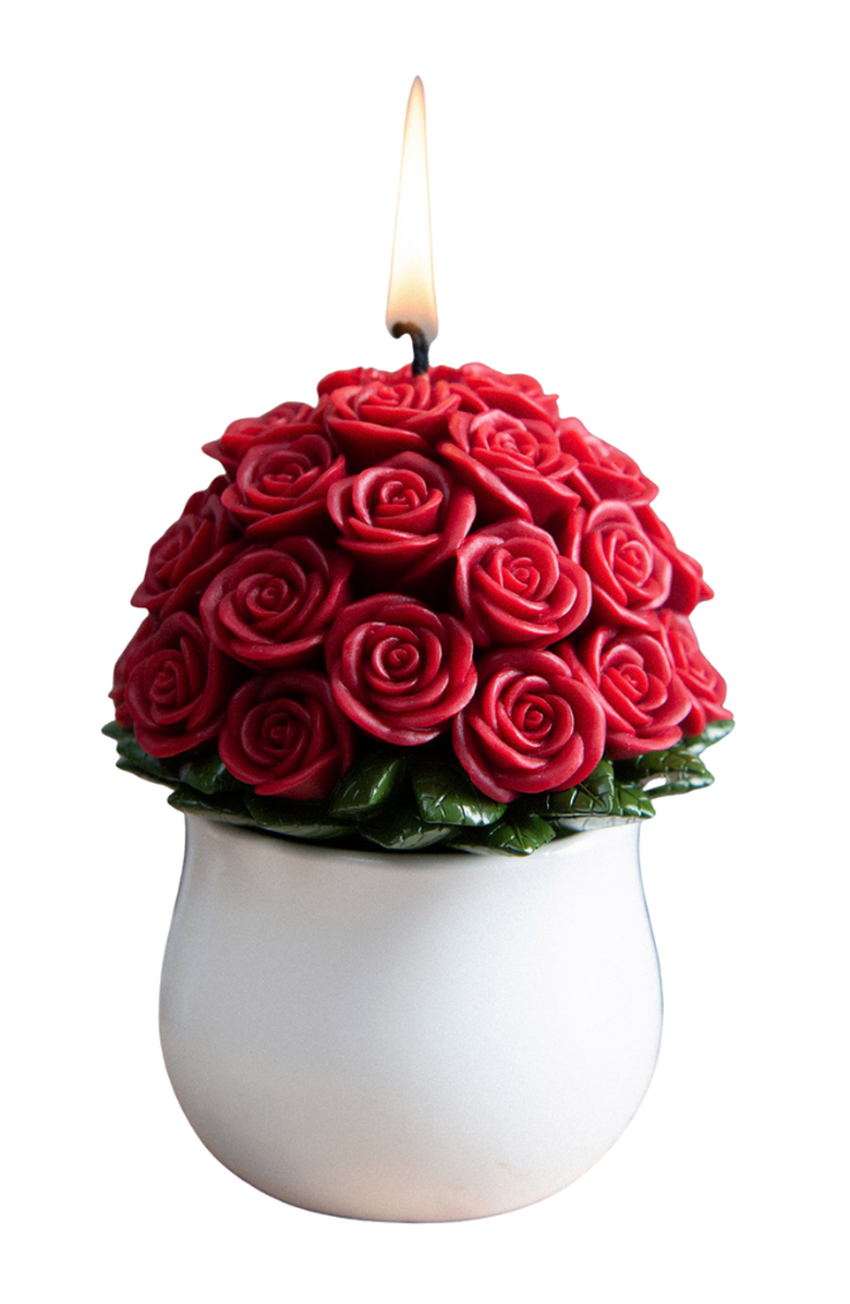 Southlake gifts Rose Bouquet Scented Candle, Main, color, Dark Red Rose
