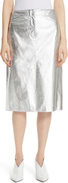 Tibi Tech Faux Leather Trouser Skirt
