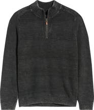 Tommy Bahama Saltwater Textured Cotton Half Zip Sweater