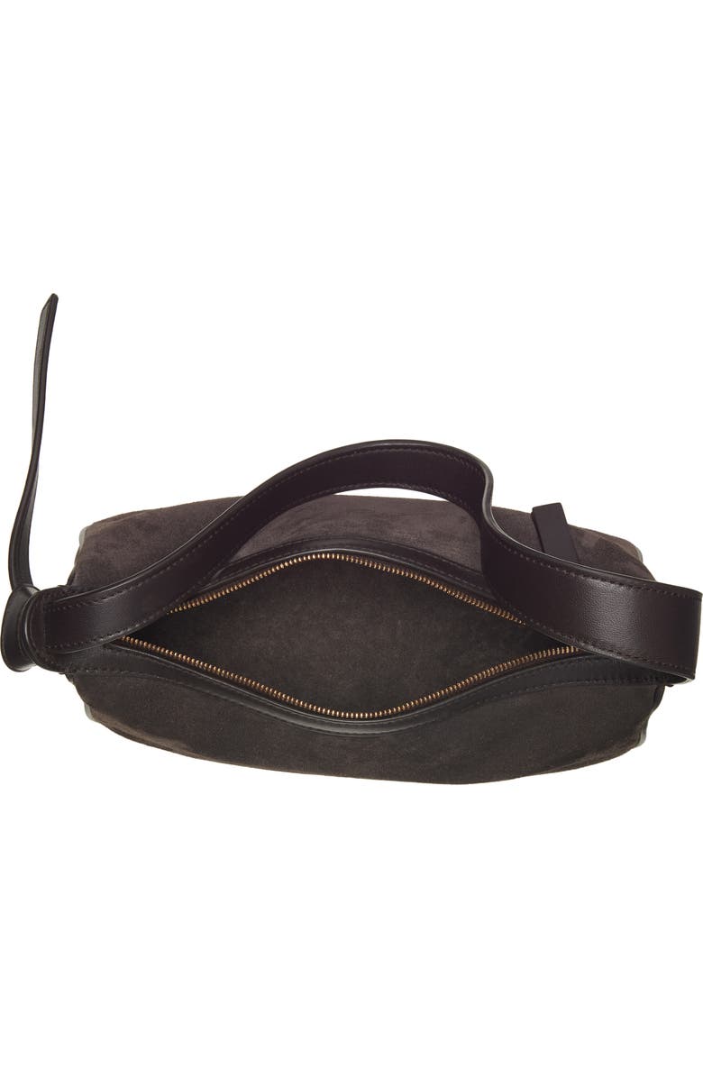 Bottega Veneta Mini Nodo Intrecciato Leather & Suede Shoulder Bag, Alternate, color, 2028 Espresso-Gold