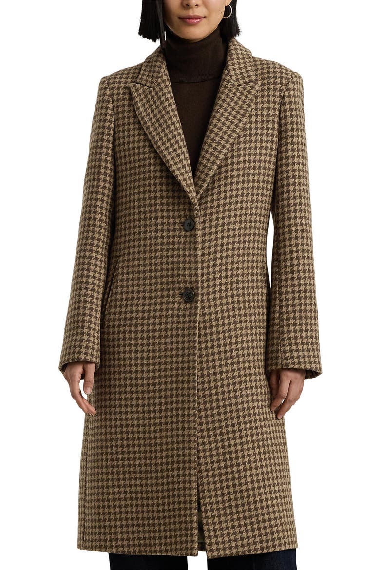 Houndstooth Coat, Alternate, color, CAMEL/ COGNAC