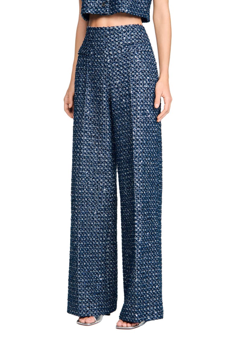Sequin trousers, Alternate, color, Navy blue