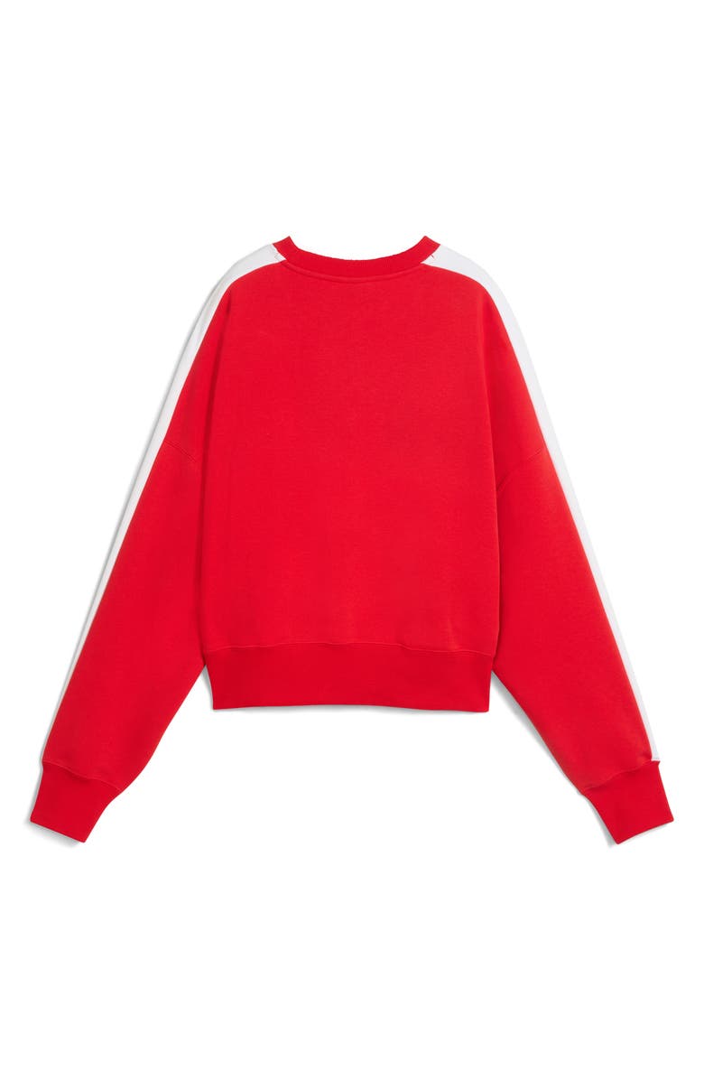 PUMA T7 Oversize Crewneck Sweatshirt, Alternate, color, For All Time Red