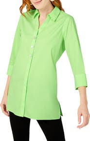 Foxcroft Pamela Stretch Button-Up Tunic