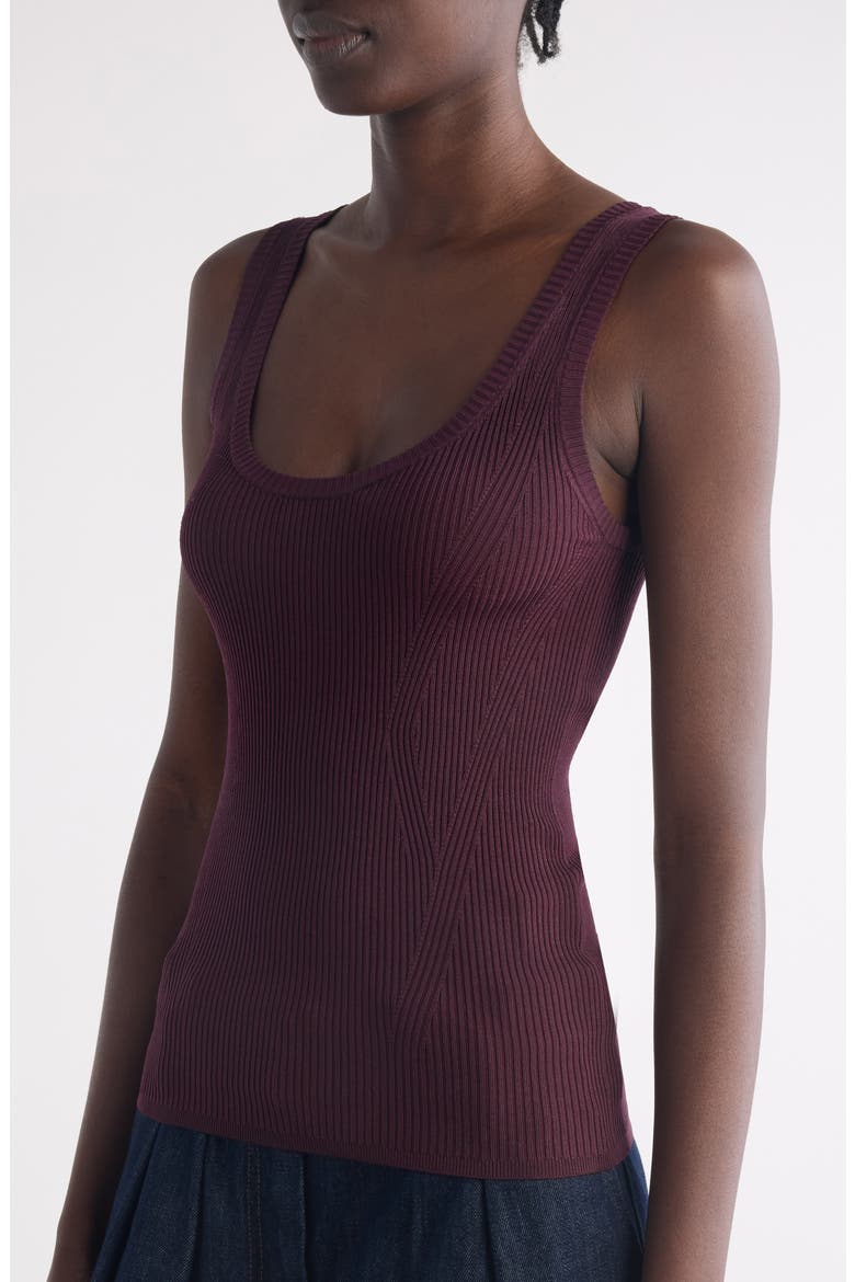 Topaza Ribbed Tank, Alternate, color, BURGUNDY