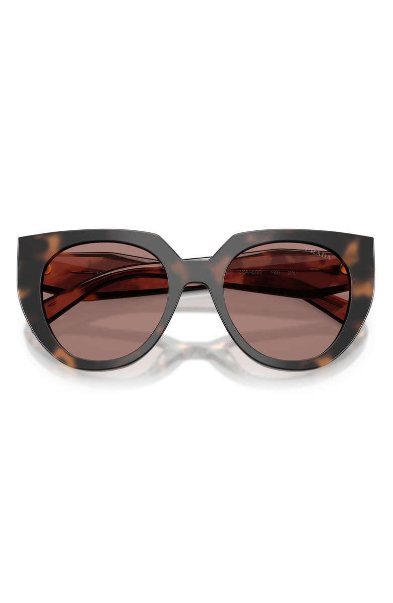 Prada 52mm Cat Eye Sunglasses, Alternate, color, Mauve Tortoise / Light Brown