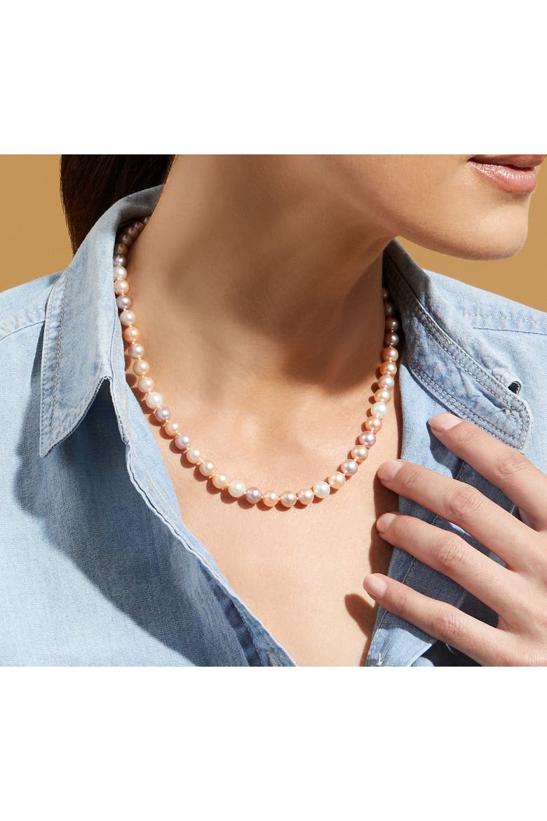 Freshwater Pearl Necklace 7-7.5mm, Alternate, color, Sterling S (B) - Finesse Clasp