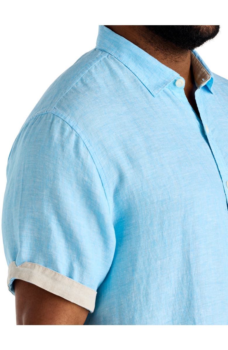 Tommy Bahama Big & Tall Breezer Linen Sport Shirt, Alternate, color, Glass Bead Blue