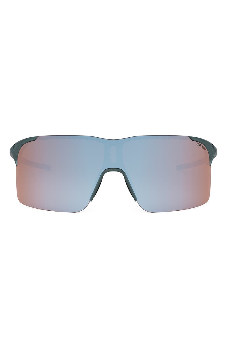 TAG Heuer Vingt Sept 132mm Polarized Mask Sunglasses, Main, color, Matte Blue / Brown Polarized