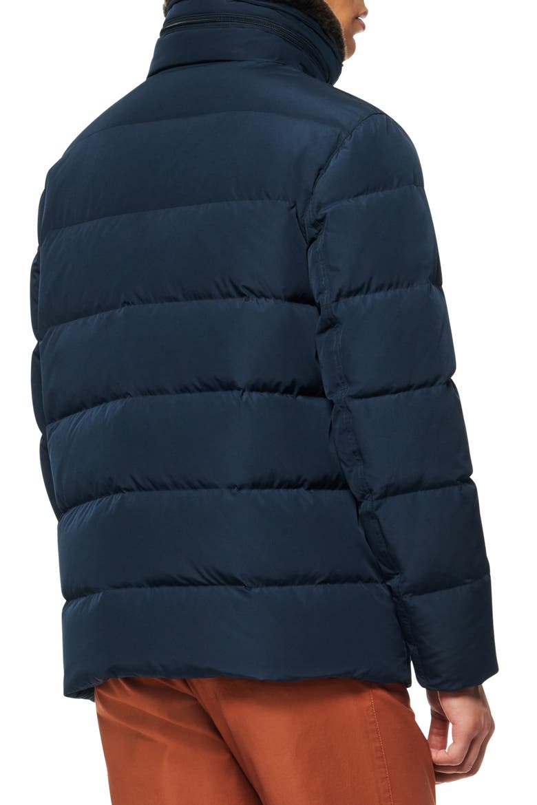 Godwin Water Resistant Puffer Coat with Faux Fur Collar, Alternate, color, INK