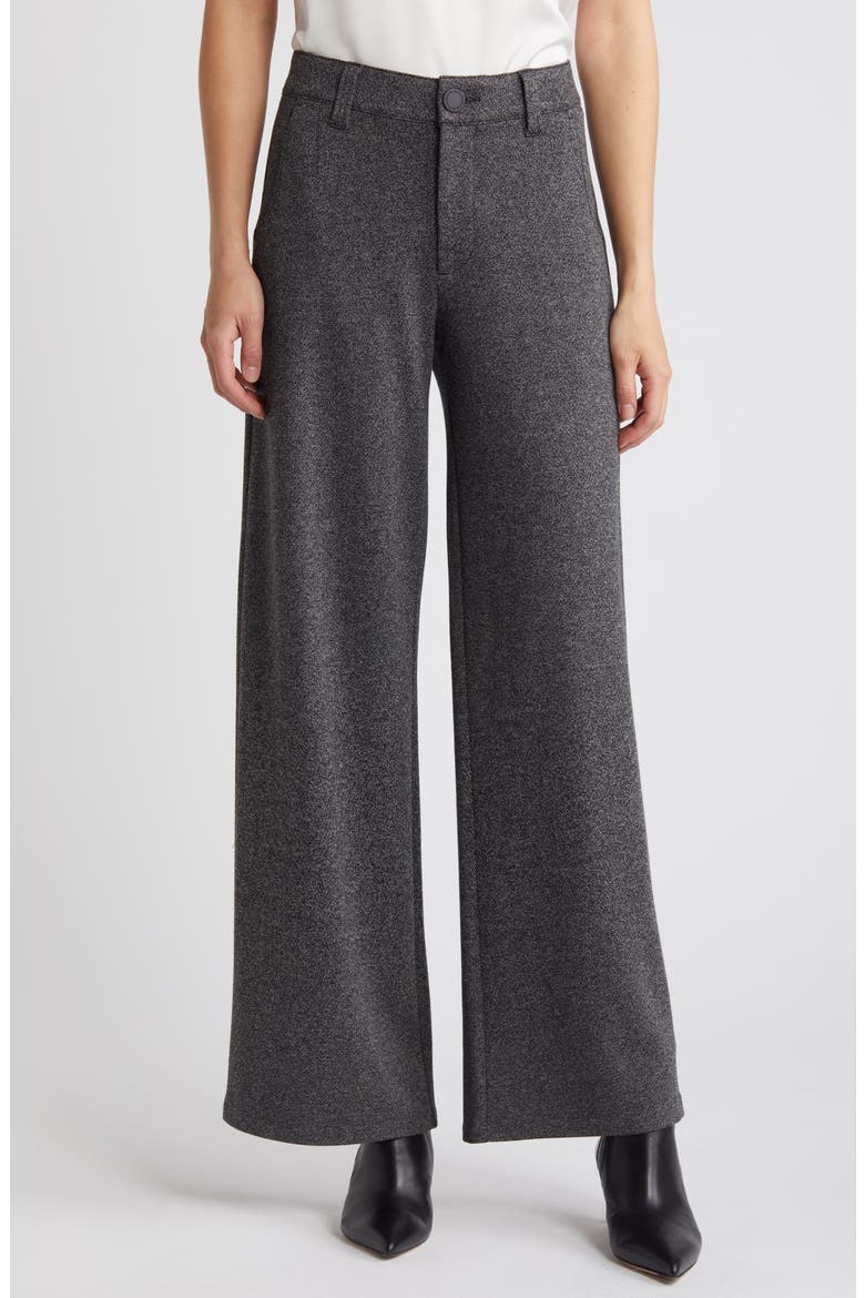 Whitney Skyrise Flat Front Wide Leg Pants, Main, color, BLACK/ WHITE