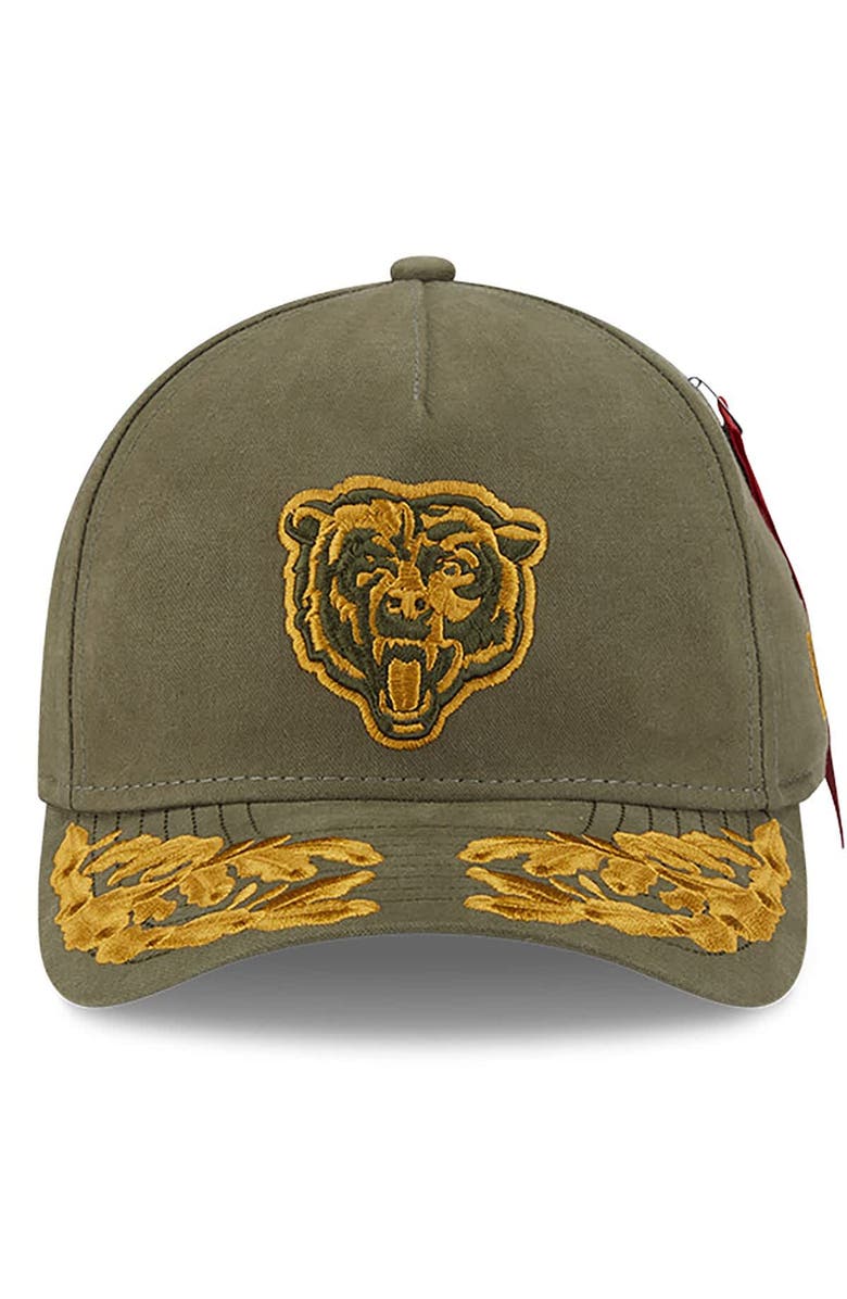 New Era x Alpha Industries Men's New Era x Alpha Industries  Olive Chicago Bears A-Frame 9FORTY Adjustable Hat, Alternate, color, Olive