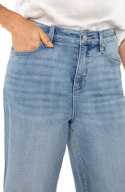Liverpool Los Angeles Stride Raw Hem High Waist Crop Wide Leg Jeans In Weir Canyon