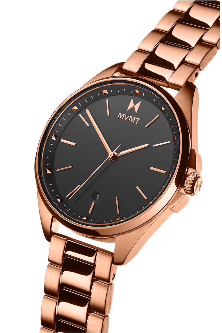 MVMT Coronada Bracelet Watch, 32mm, Alternate, color, ROSE GOLD/ BLACK/ ROSE GOLD