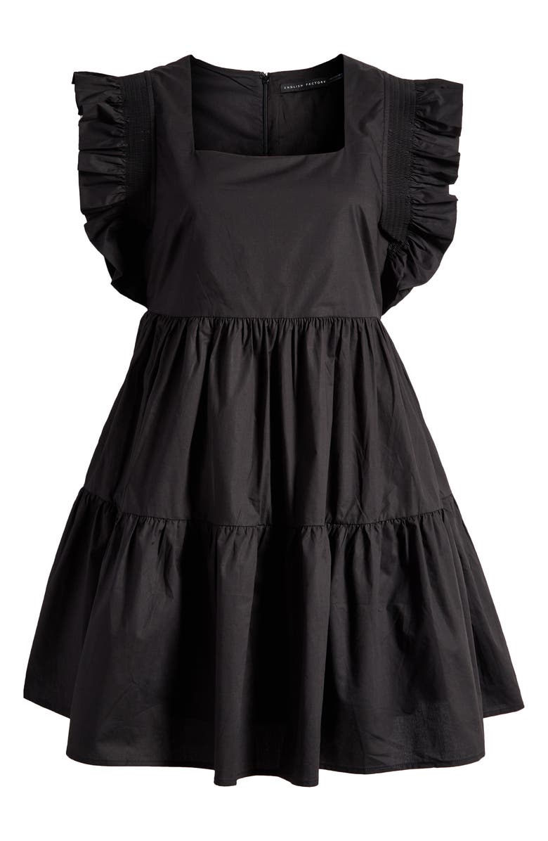 English Factory Cotton Minidress, Alternate, color, Black