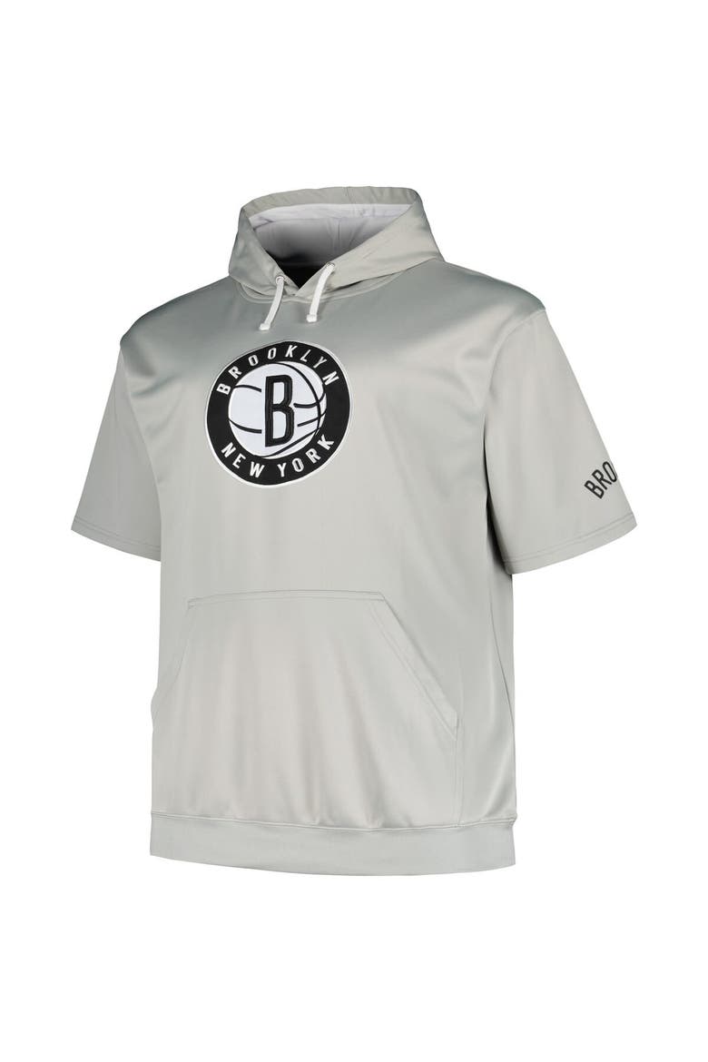Men's Fanatics Branded Silver Brooklyn Nets Big & Tall Logo Pullover Hoodie, Alternate, color, Silver