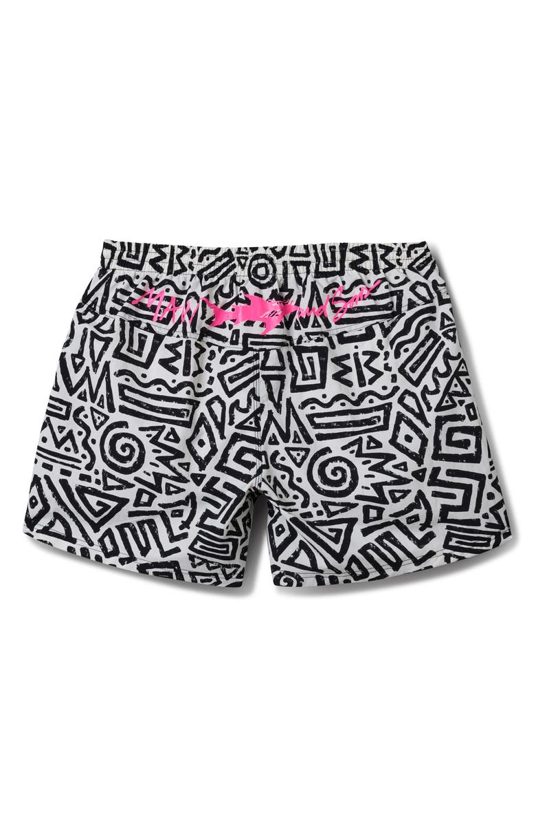Maui & Sons Party Rocker Volley Shorts, Alternate, color, White/Black