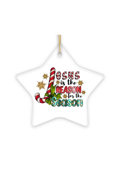 Jesus Is The Reason Candy Cane Star Ornament