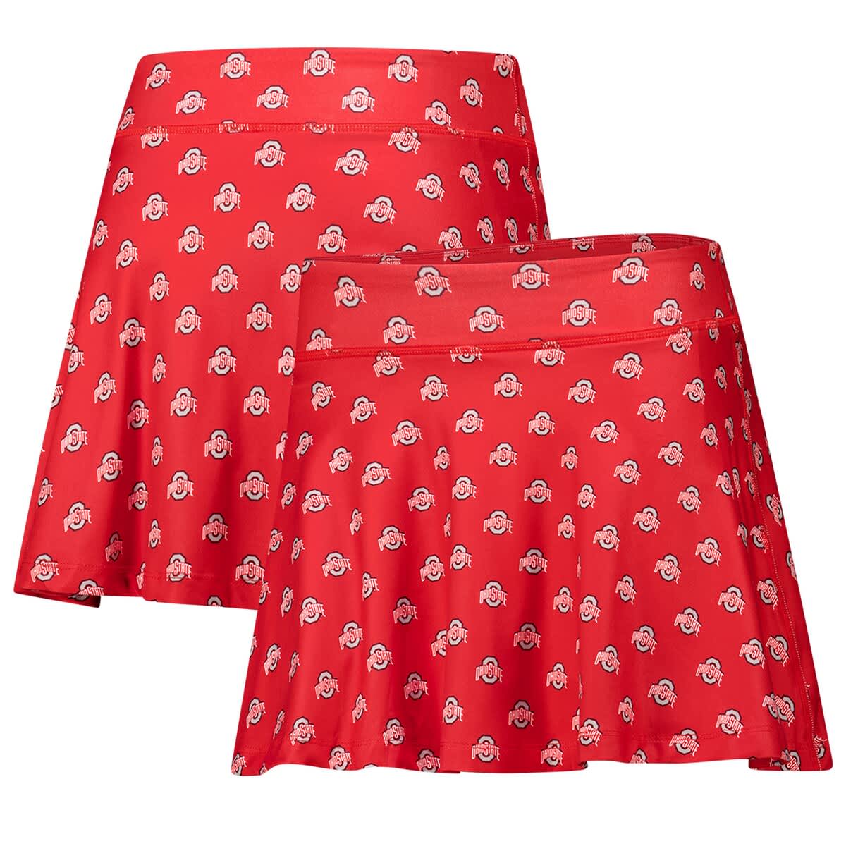 Zoozatz Scarlet Ohio State Buckeyes Allover Print Flowy Skort