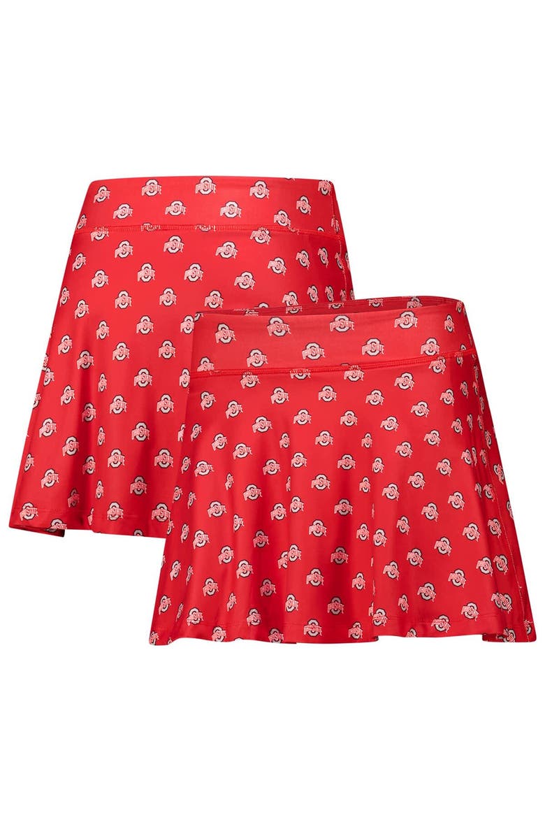 ZOOZATZ Women's ZooZatz Scarlet Ohio State Buckeyes Allover Print Flowy Skort, Main, color, Scarlet