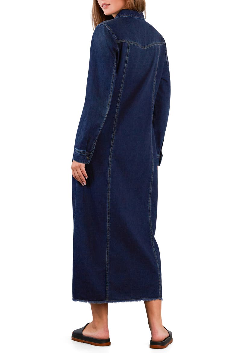 Long Sleeve Denim Maxi Shirtdress, Alternate, color, NAPA BLUE