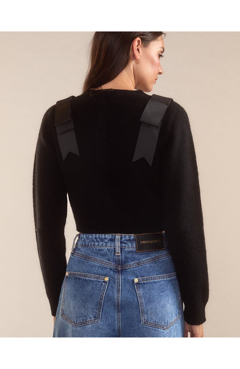 Cynthia Rowley Ivy Cropped Wool Cardigan, Alternate, color,