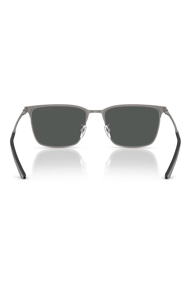 57mm Rectangular Sunglasses, Alternate, color, GUNMETAL / BLACK / GREY