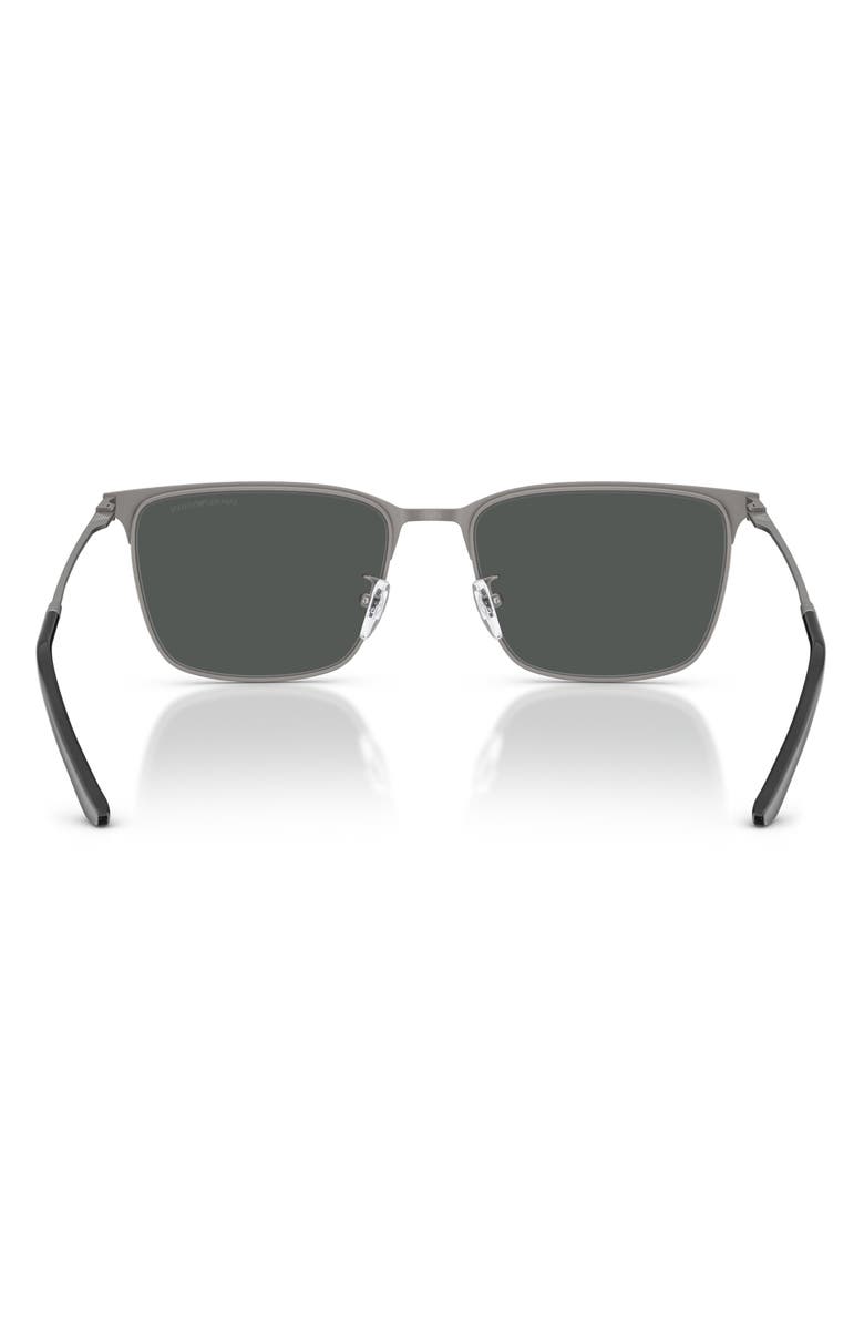 Emporio Armani 57mm Rectangular Sunglasses, Alternate, color, Gunmetal / Black / Grey
