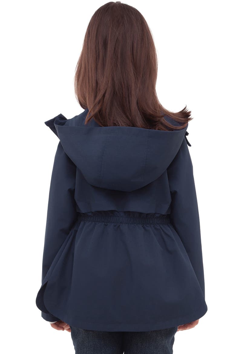 Kids' Trench Coat Hip-Length Hooded Jacket, Alternate, color, Navy