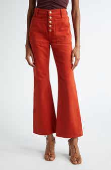 Ulla Johnson The Lou Button Fly Flare Jeans