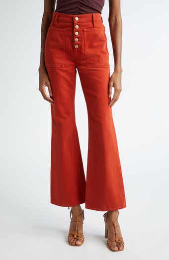 The Lou Button Fly Flare Jeans