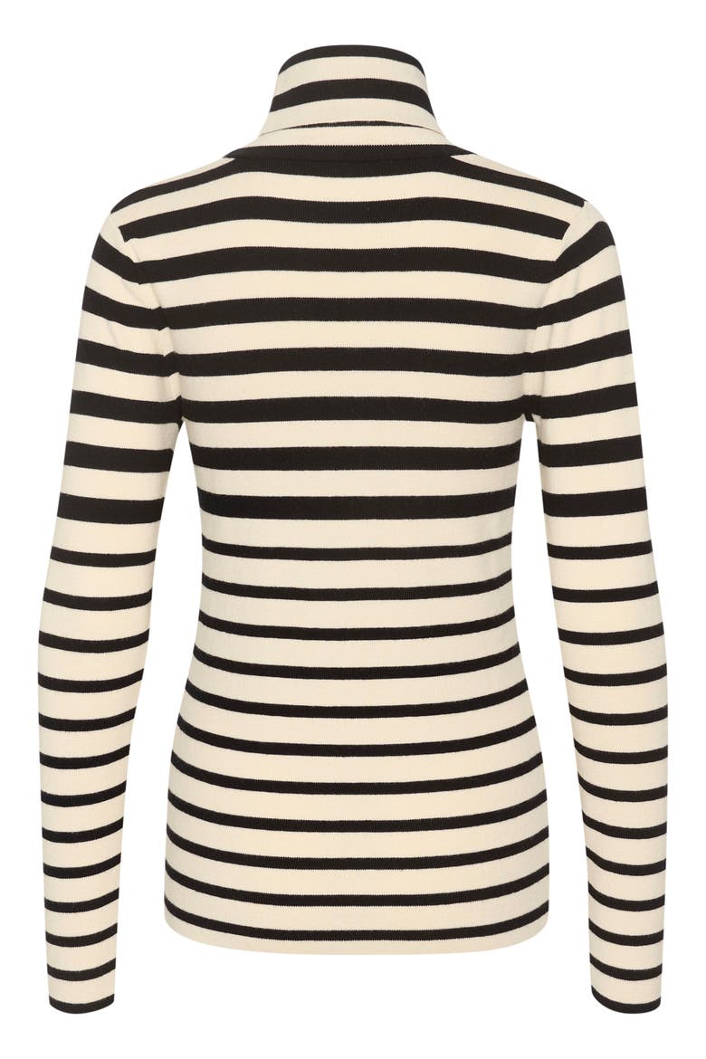 SLSpina Slim Fit Rollneck Pullover, Alternate, color, Black and White Stripe