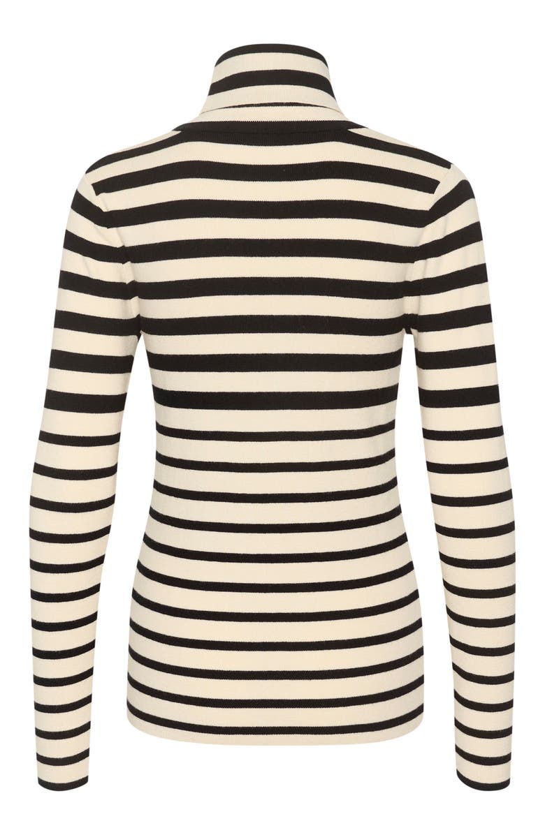 Soaked in Luxury SLSpina Slim Fit Rollneck Pullover, Alternate, color, Black And White Stripe