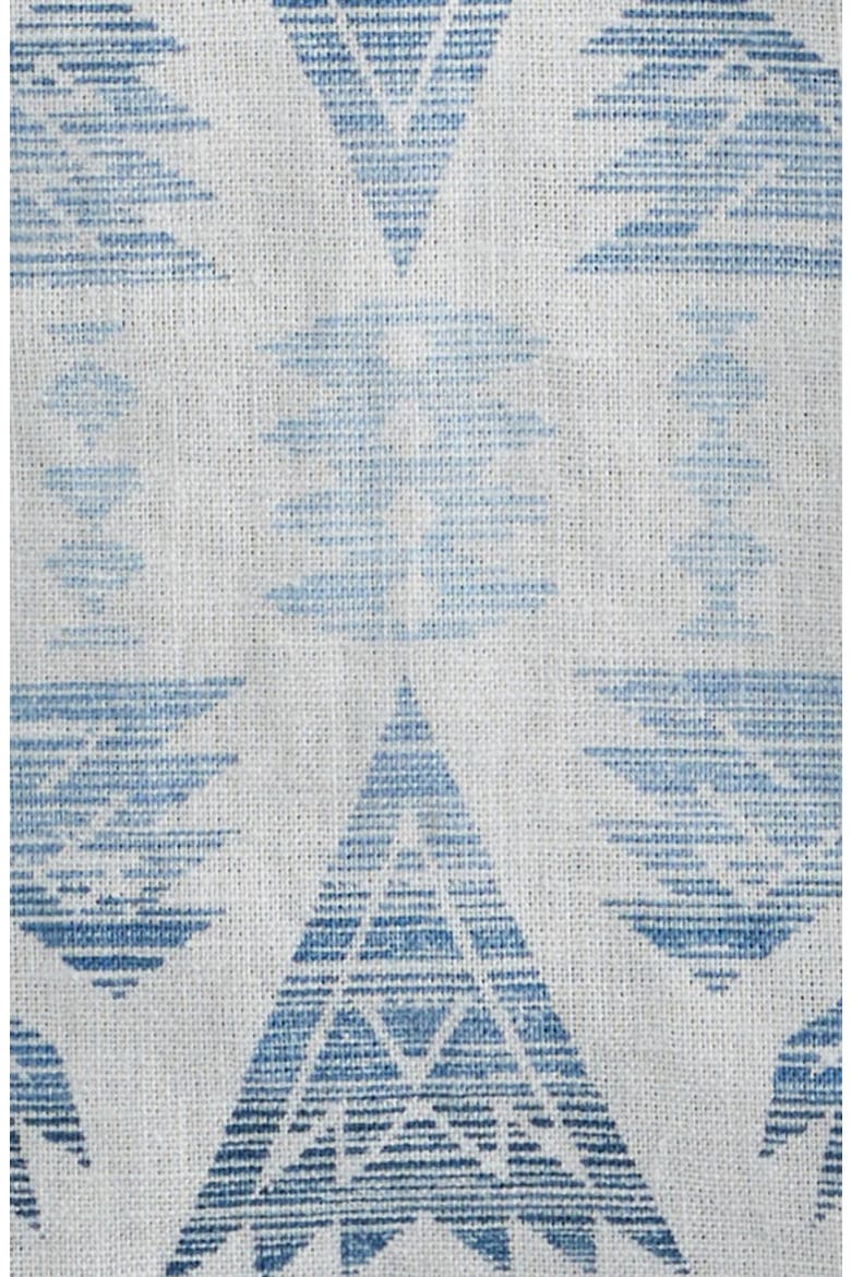 Dawson Print Short Sleeve Linen Blend Button-Up Shirt, Alternate, color, PONDEROSA GREY/ BLUE