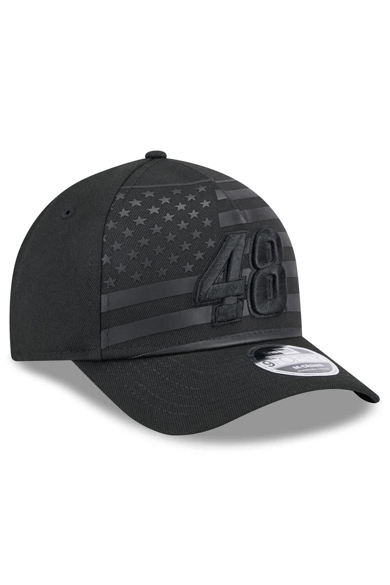 Men's New Era Black Alex Bowman American Flag 9FORTY M-Crown A-Frame Adjustable Hat, Alternate, color, Black